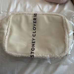 Stoney Clover Lane Large Winter Pouch with Sherpa Trim Winter White color
